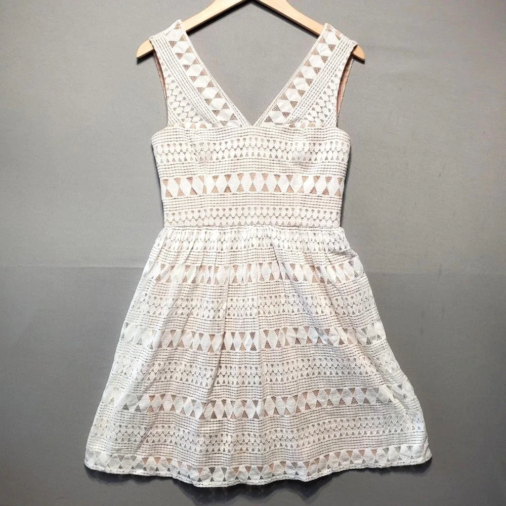 bcbgmaxazria white lace dress BCBGMAXAZRIA Eyelet Ruffled Cotton Midi Dress Sarah Christine